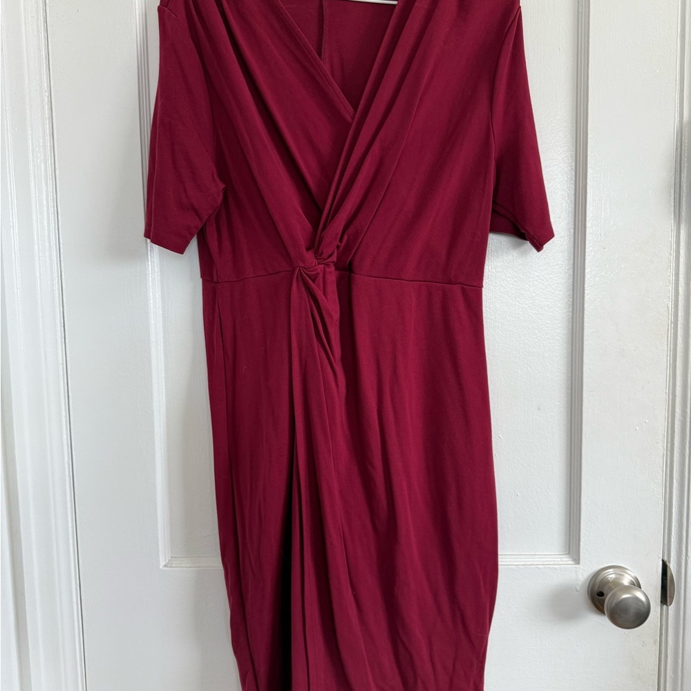 Elegant Burgundy Wrap Dress